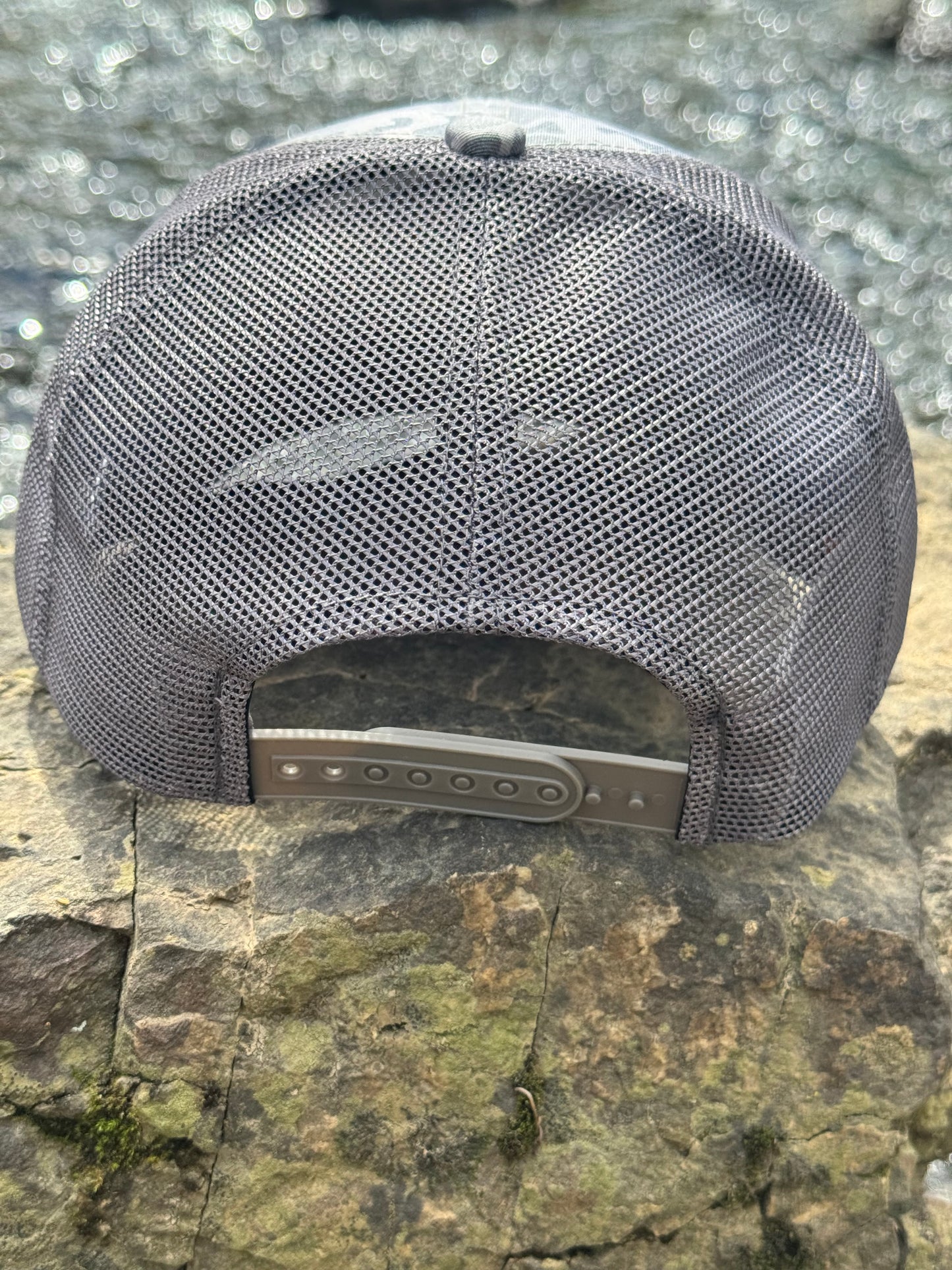 The WaterWood - Mesh 1983 Collection - 6 Panel 10 1983 Rocklash - Greystone - Laser Engraved Leather Patch