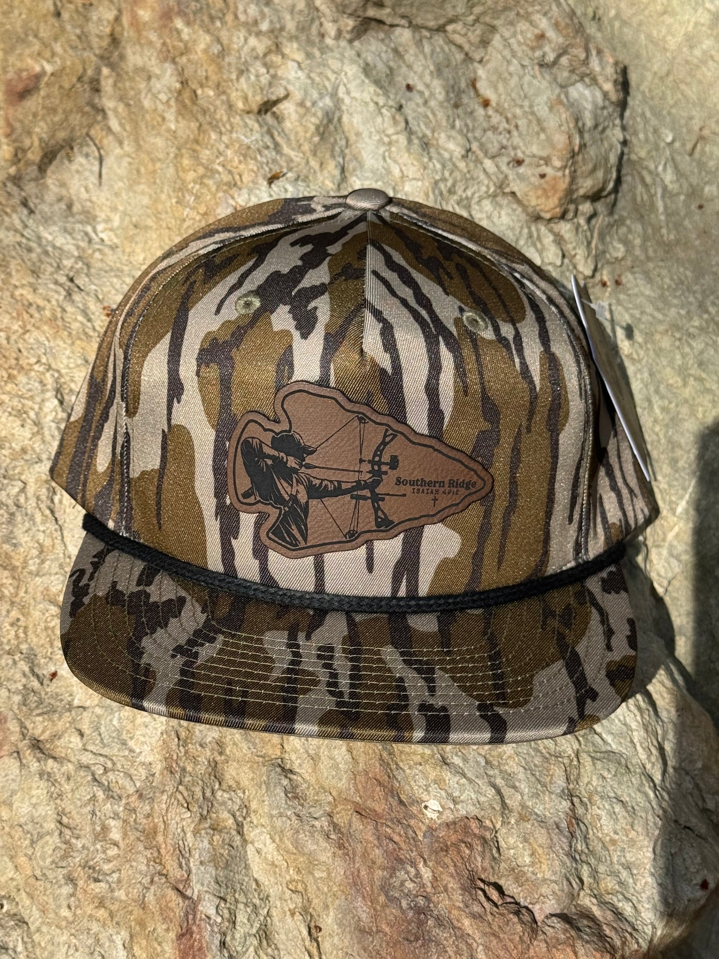 Richardson 256 Bottomland Camo/ Laser Engraved Leather Patch-Arrow